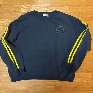Wyllis Green Cotton Crewneck Preppy Gorpcore RARE Yellow Graphic Sweatshirt M